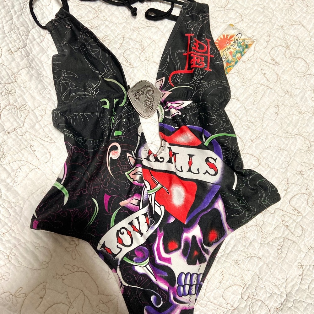 ed hardy vintage one piece body suit
